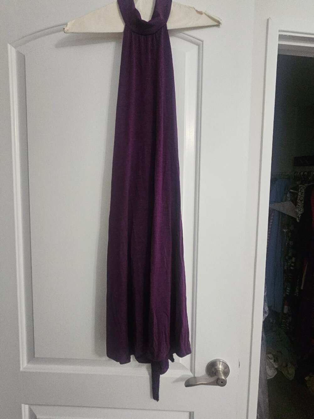 Purple Halter Low-Back Mini Dress